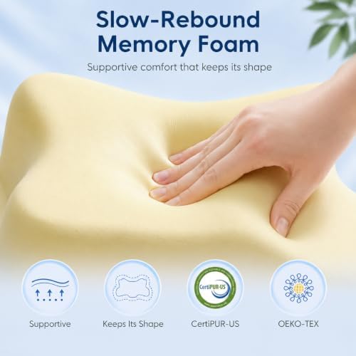 jiaao Cervical Neck Pillow for Pain Relief, Memory Foam Neck Support, White - Image 6