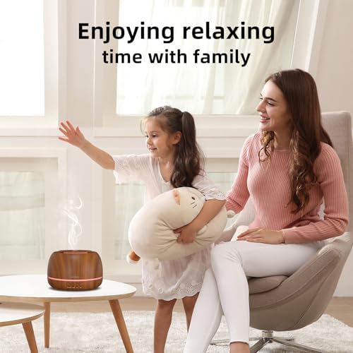 SEEDSEEL 300ML Essential Oil Diffuser with Remote Control,7 LED Colour Lights,4 Timer, Quiet,Ultrasonic Aromatherapy Diffuser for Bedroom, Living Room, Desk,Office - Image 4