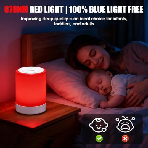 Red Light Therapy Sleep, Red Night Lights With 670nm Wavelength, Touch Control with 3 Distinct Color Modes, For Support Deep Relaxation and Improve Sleeping for Adult & Kid Bedroom, Gift - Image 3