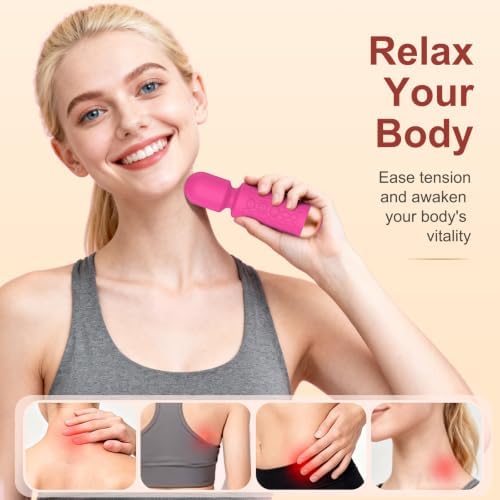 Handheld Massager 20 Patterns Rose Pink Mini Massage Tool for Muscle Relax - Image 4