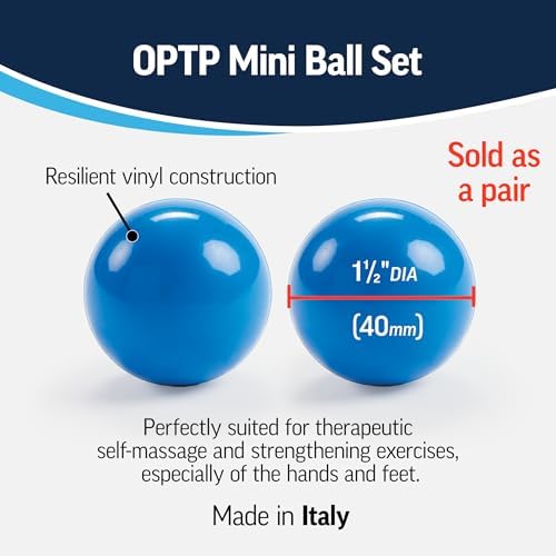 OPTP Mini Balls – Vinyl Air-Filled Self-Massage Ball Set of 2, Blue, 1.5" - Image 3