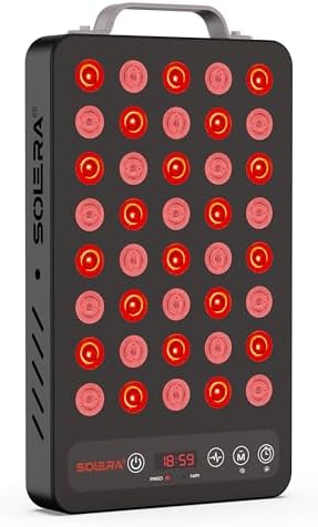 SOLRA Near Infrared Red Light Panel 660nm 850nm Dual Wavelength LED Wellness Lamp Zero EMF Beauty Device for Body Relaxation Black by SOLRA