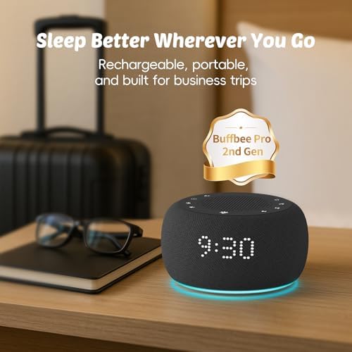 Buffbee Pro 2nd Gen| Sound Machine, Alarm Clock with Bluetooth Speaker - Image 2
