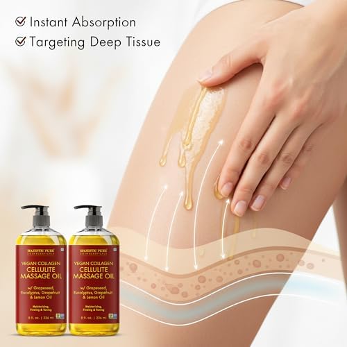 Majestic Pure Cellulite Massage Oil, Toning Body Blend, 8 Fl Oz, 2-Pack - Image 5