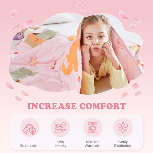 Weighted Blanket - 3 lbs Pink Cat Heavy Blanket - Small Size Breathable Lap Blanket(36"x48", 3 lbs) - Image 3