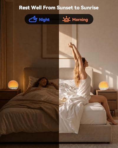 Sunrise Alarm Clock with Sound Machine, Bluetooth Speaker, Remote, Putty - Image 7
