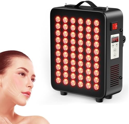 Red Light Therapy, Dual Chip Clinical Grade Infrared red Light Therapy Device with 660nm 850nm High Power Panel for Face and Body Recovery, Improve Sleep, Skin Health by Unknown