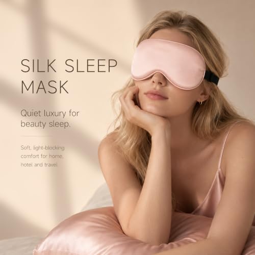 Silk Sleep Mask, Light Blocking Eye Mask for Sleeping with Adjustable Strap - Image 2