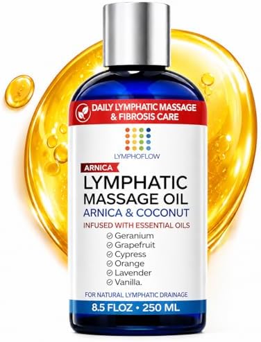 Lymphatic Drainage Massage Oil for Massage Therapy, Arnica & Coconut,8.5 Oz by BruizexTheUltimateRecoveryMust-Have