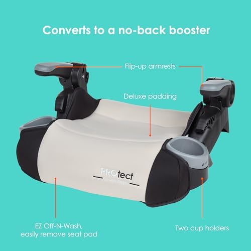 Baby Trend Protect 2-in-1 Folding Belt-Positioning Booster Seat, Dash Tan - Image 2