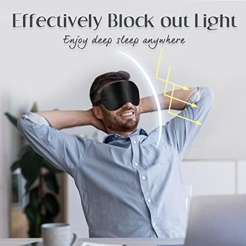 LULUSILK Mulberry Silk Sleep Eye Mask, Blindfold for Women and Men, Black - Image 6
