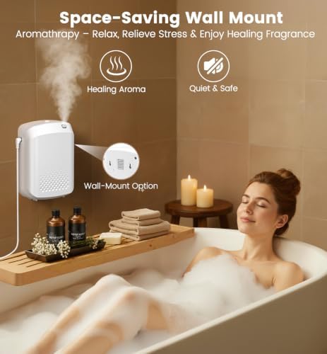 Waterless Essential Oil Diffuser with 2 x 100ML Oils, 3000 Sq.Ft Coverage for Large Home Hotel Office, 400ml Cold Air Scent Machine, Bluetooth App Control, Quiet Aroma Diffuser Wall Mount - Image 3