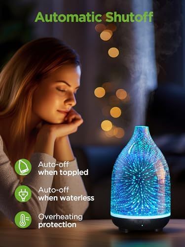 InnoGear 150ml Handmade 3D Glass Essential Oil Diffusers for Home Room - Image 7