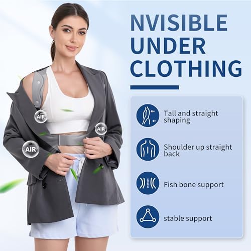 FORTEMOTUS Posture Corrector for Women Men - Back Straightener with Armpit Pad, Adjustable Posture Corrector Women Men, Upper & Lower Back Pain Relief, Targets Scoliosis, Hunchback, Hump, Thoracic, Spine,XL Size,Grey - Image 4