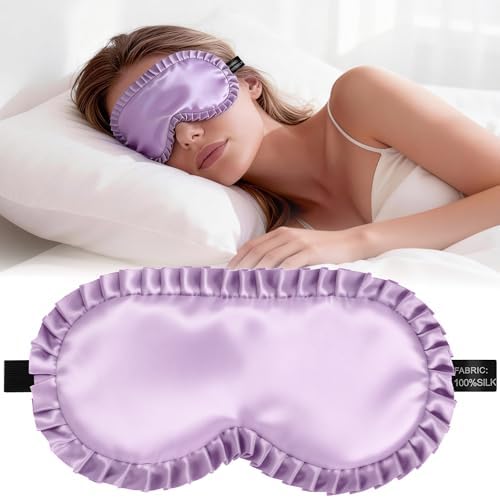 Silk Sleep Mask for Women, 100% Mulberry Silk Eye Mask for Sleeping by Pyopbow