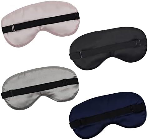 LERSVICVIL 4 Pack Eye Mask for Sleeping Silky Soft Satin Blindfold Adjustable Strap Night Eye Cover for Women Men - Image 2