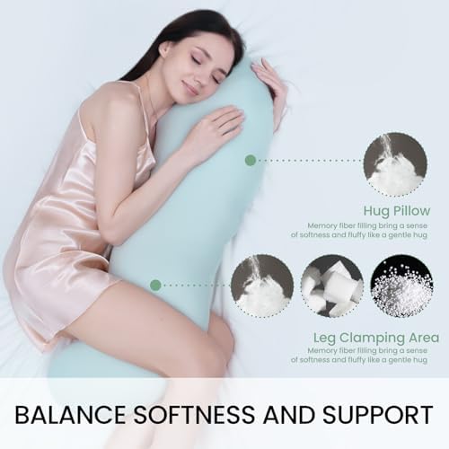 Body Pillows for Adults, Full Body Pillow for Side Sleepers, Long Body Pillow for Bed, Pea Pod Shape Long Pillow for Pregnancy Sleeping Full Body Support - Image 4