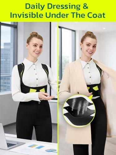 AOFIT Posture Corrector for Women, Adjustable Upper Back Brace Black L - Image 6
