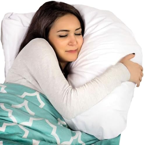 DMI Body Pillow, Side Sleeper Pillow and Pregnancy Pillow with Contoured Support to Eliminate Neck, Back, Hip, Joint Pain and Sciatica Relief with Removable Washable Cover, Firm, U Shape Neck Pillow by DMI
