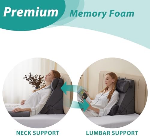 Bedluxe Adjustable 4pcs Bed Wedge Pillow Set, Memory Foam Wedge Pillows Post Surgery for Back, Neck, Leg Pain Relief, Pillow Wedge for Sleeping, Sitting up in Bed, Acid Reflux and GERD, Velvet - Image 3