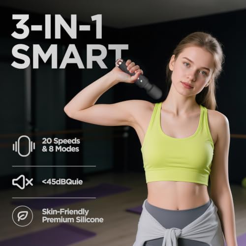 Personal Massager - 4H Max Runtime & Ultra-Quiet - Waterproof - 20 Modes 8 Speeds for Deep Tissue Back Massage, Post-Workout Recovery and Neck Muscle Relaxation(Black) - Image 3