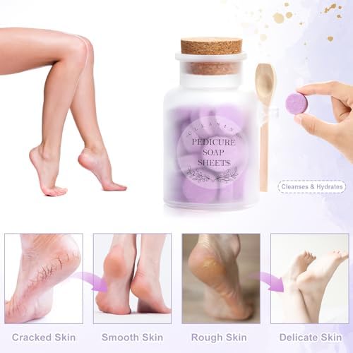 Pedicure Foot Spa Tablets 10 Oz Plastic Bath Salts Jar Foot Soak Tablets Manicure Soak Balls Softens Skin Botanicals Lavender Essential Oil Fast Dissolving Pedicure Supplies - Image 4