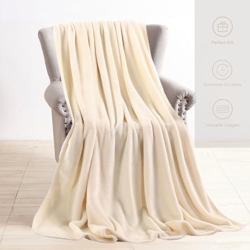 TASTHROW Creamwhite Throw Blanket 50x60 Inches - Image 2