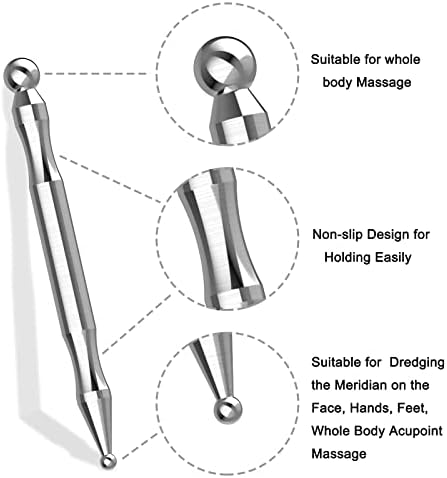 Acupuncture Pen, Facial Reflexology Tools Stainless Steel, Trigger Point Massager Tool, Deep Tissue Massage Tool - Image 3