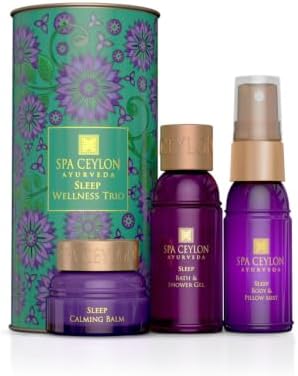 SPA CEYLON Sleep Wellness Trio Set, Restful Spa Essentials for Nourished Skin, Natural Ingredients, Ayurvedic, (Lavender) by SPACEYLON