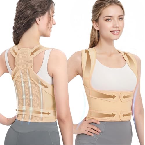 Posture Corrector for Women/Men Adjustable Full Back Brace Support by Unknown