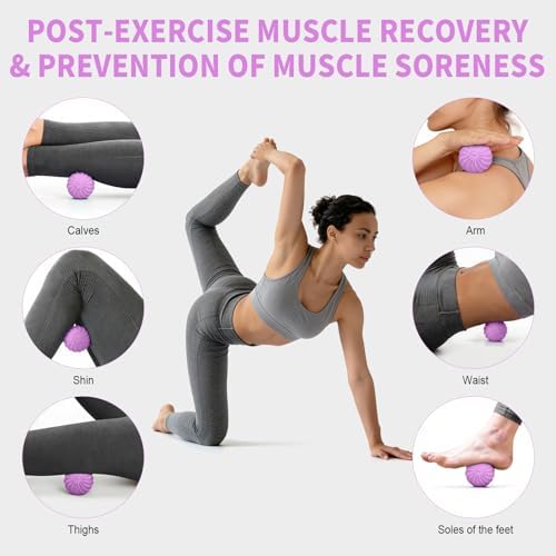 2.3" Mini Vibrating Massage Ball, 10-Speed Vibrating Foam Roller, Lacrosse Ball Massage Ball Therapy for Relieving Muscle Tension & Soreness, Vibrating Massage Roller for Plantar Fasciitis(Purple) - Image 2