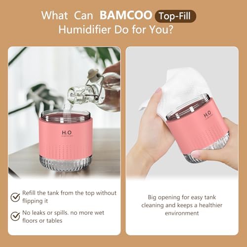 Small Humidifier for Plants, Small Plant Humidifier Indoor, Pink - Image 3