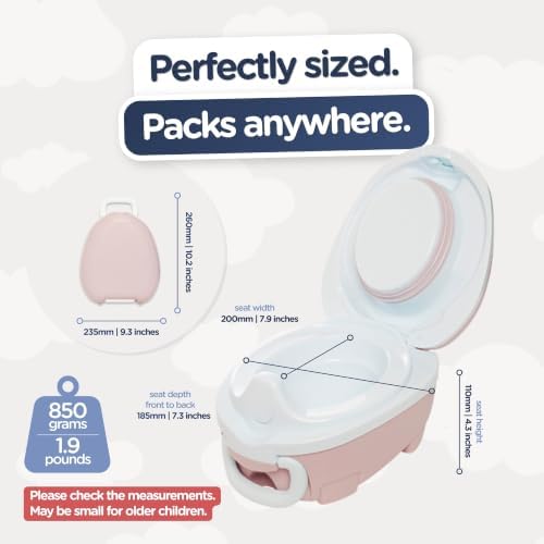 My Carry Potty - Blush Pink Travel Potty, Award-Winning Portable Toddler Toilet Seat for Kids to Take Everywhere - Image 3