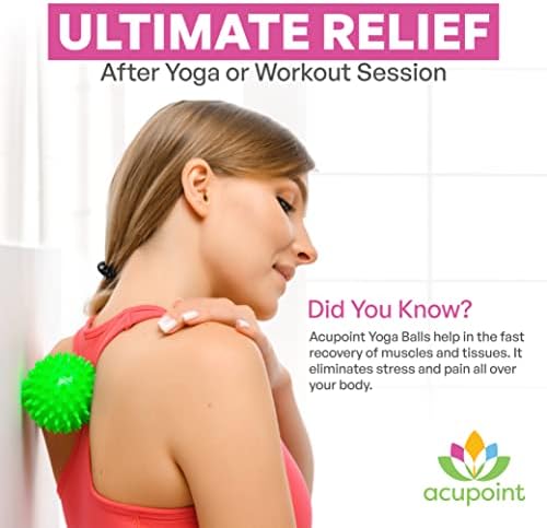 Acupoint Physical Massage Therapy Lacrosse Ball Set Ideal for Yoga Deep Tissue Massage Trigger Point Therapy and Myofascial Release Physical Therapy Back Foot Plantar Fasciitis (Spiky Ball) - Image 2