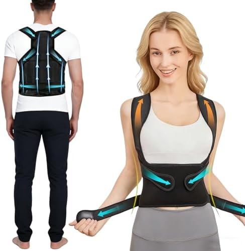 Back Brace Posture Corrector for Women and Men,Back Straightener Posture Corrector,Adjustable Posture Trainer,Back Brace Support for Upper Lower Back Pain Relief(L). by POYLKJGYT