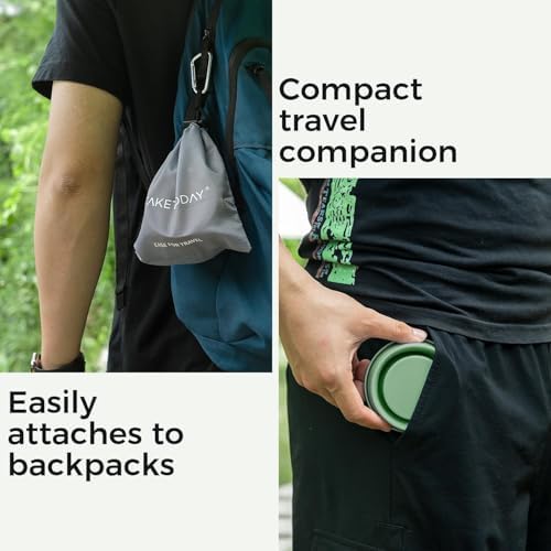 TakeToday Collapsible Cup 8 oz, Foldable with Lid for Travel, Orange - Image 5