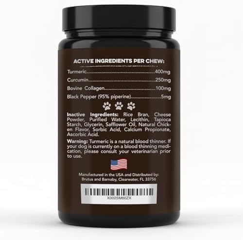 BRUTUS & BARNABY Turmeric for Dogs, Curcumin Joint Chews, 120 Count - Image 6