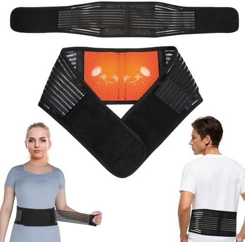Back Support with Magnet, Back Brace for Lower Pain Relief, Tourmaline Magnetic Back Support Belt for Men & Women, Self Heating & Soothing Lumbar Support Belt For Herniated Disc and Sciatic by KkaFFeHealth