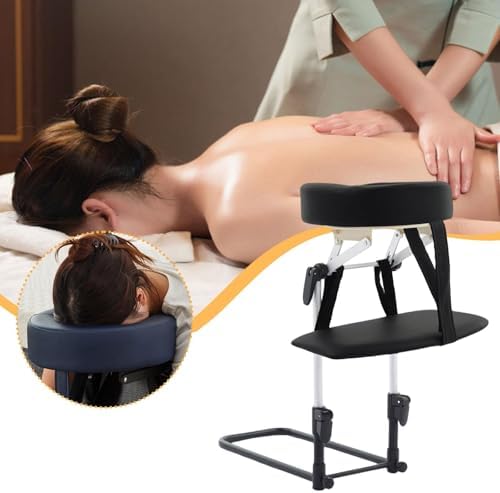 Mattress Top Massage Kit Adjustable Headrest Massage SPA Portable Sturdy Face Down Pillow with Armrest, Black - Image 3
