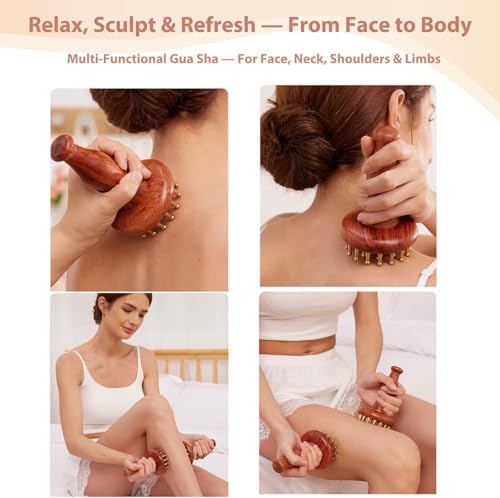 Meridian Massage Brush for Belly, 29 Teeth H62 Brass Massage Tool, Belly Massage Brush for Body and Scalp, Chinese SPA Gua Sha Tool for Body (2PCS) 黄铜经络刷 经络刷 - Image 4