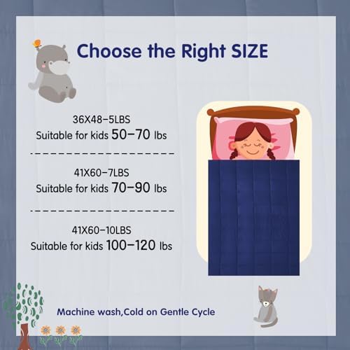 yescool Weighted Throw Blanket 3lbs, 36" x 48", Blue - Image 6