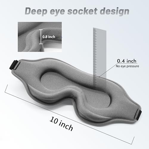 Sleep Mask for Men and Women, Lash Extensions 3D Eye Mask, Gray - Image 4