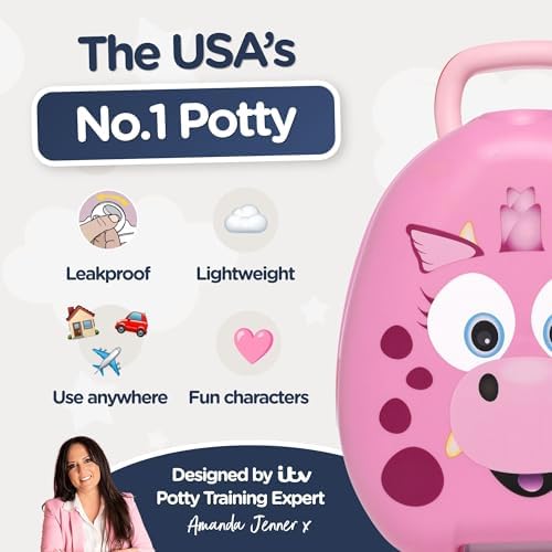 My Carry Potty - Pink Dragon Travel Potty, Award-Winning Portable Toddler Toilet Seat for Kids to Take Everywhere - Image 5