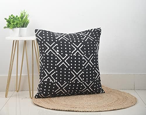Trade Star Decorative Boho Accent Pillow Covers 100% Cotton Handmade Farmhouse Throw Pillowcase Black Cushion Cover for Chair, Car Décor - Image 2