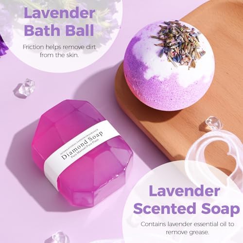 MEINESQIS Birthday Gifts for Women,Lavender Spa Gift Set with Cozy Flannel Blanket, Self Care Care Package Gift Box,Womens Gift Set, Wife, Sister, Best Friend, Girlfriend Gift - Image 3