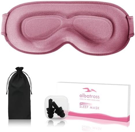 Sleep Mask for Men and Women, 3D Blackout Eye Mask for Side Sleepers, Rose by AlbatrossHealthNewEngland