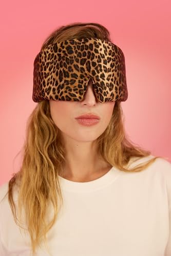 Glow People Silk Sleep Mask – 100% Mulberry Silk Eye Mask for Sleeping, Total Blackout, Cloud-Soft and Adjustable for Beauty Sleep and Travel - Leopard - Image 4