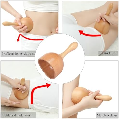 Komogir Wood Therapy Massage Tools 5-in-1 Lymphatic Drainage Massager Maderoterapia Kit Wooden Massager Body Sculpting Tools for Muscle Pain Relief, Anti-Cellulite, Body Contouring and Shaping - Image 4