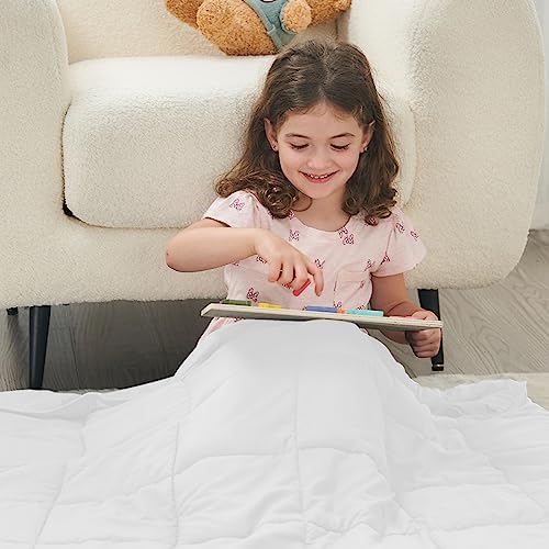 yescool Weighted Blanket (5 lbs, 36" x 48", White) Cooling Heavy Blanket, Perfect for 40-60 lbs, Breathable Throw Blanket Gifts with Premium Glass Bead, Machine Washable - Image 2