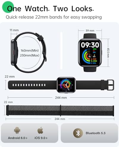 Smart Watches for Women Men, 1.83" HD Alexa Smart Watch for Android & iPhones (Calls/SMS/Reminders), Fitness Watch with Heart Rate Monitor, Sleep/Step Count Tracker, 120+ Sport Modes Pedometer Watch - Image 6